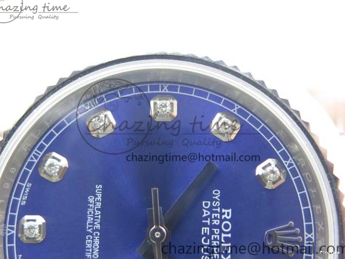 MiroTime 0125 Sporty DateJust 126334 SS Noob 1:1 904L Best Edition Blue Dial Diamond on Oyster Bracelet A 3164